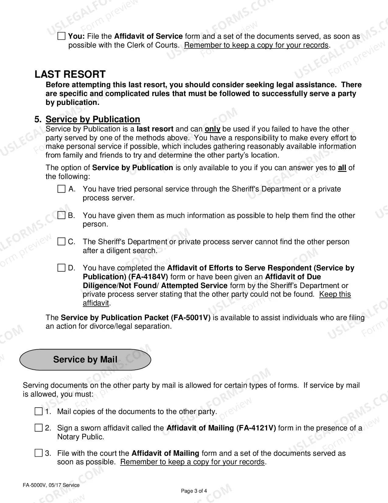 Preview Instruction Sheet on Order To Appear