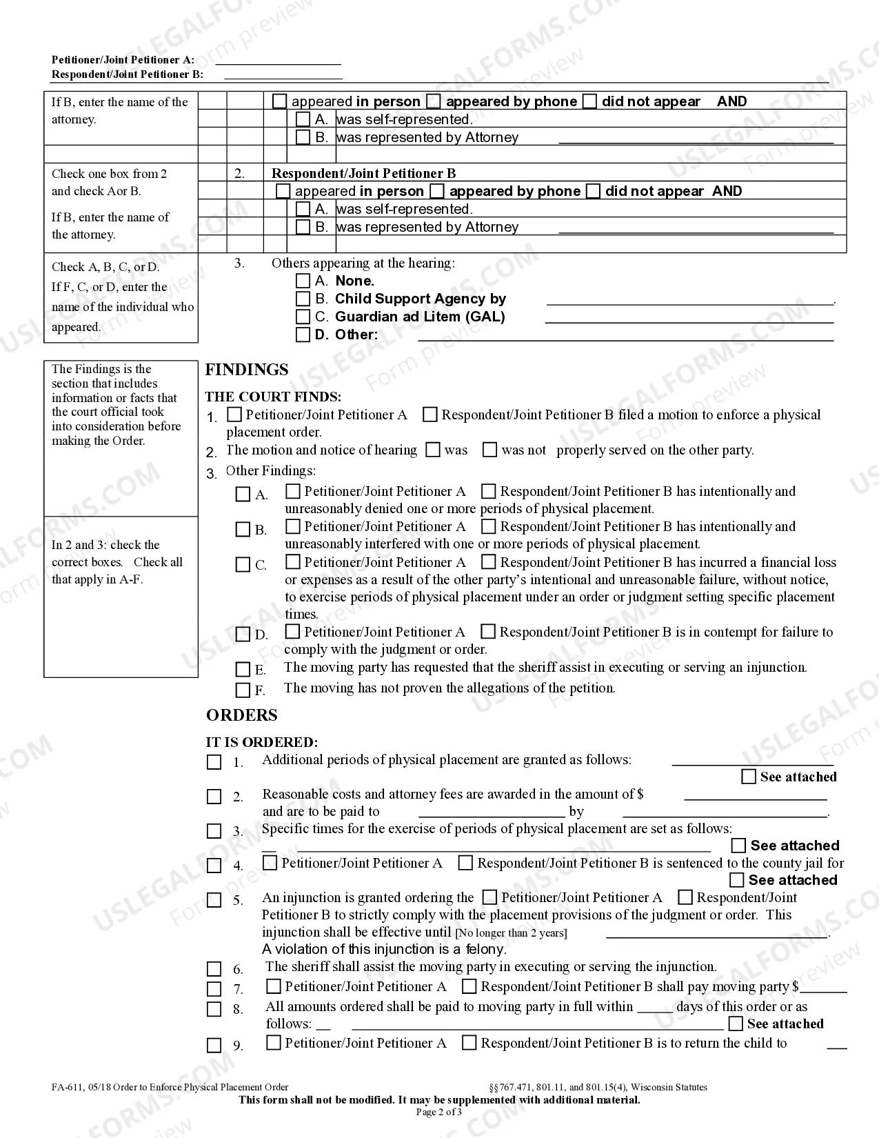 Preview Order to Enforce a Physical Placement Order