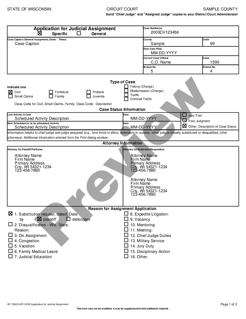 Preview Application For Judicial Assignment