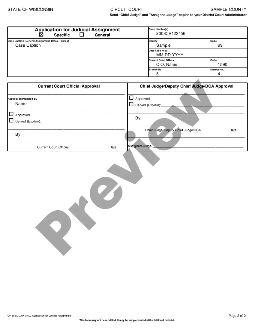 Preview Application For Judicial Assignment