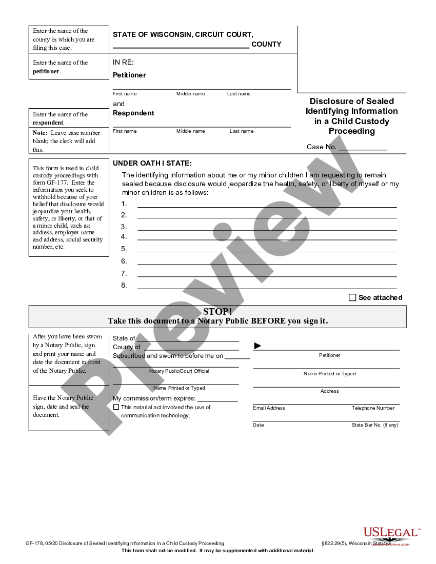 Wisconsin Disclosure Of Sealed Identifying Information In A Child ...