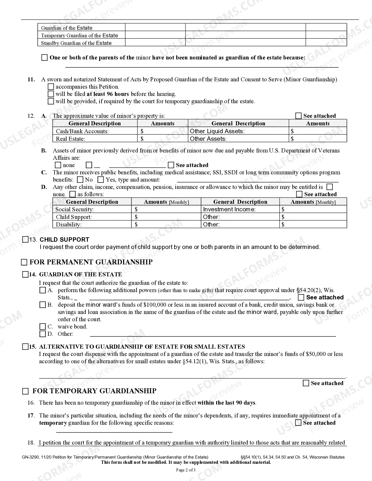 Preview Petition For Temporary Guardianship Permanent Guardianship Of Minor