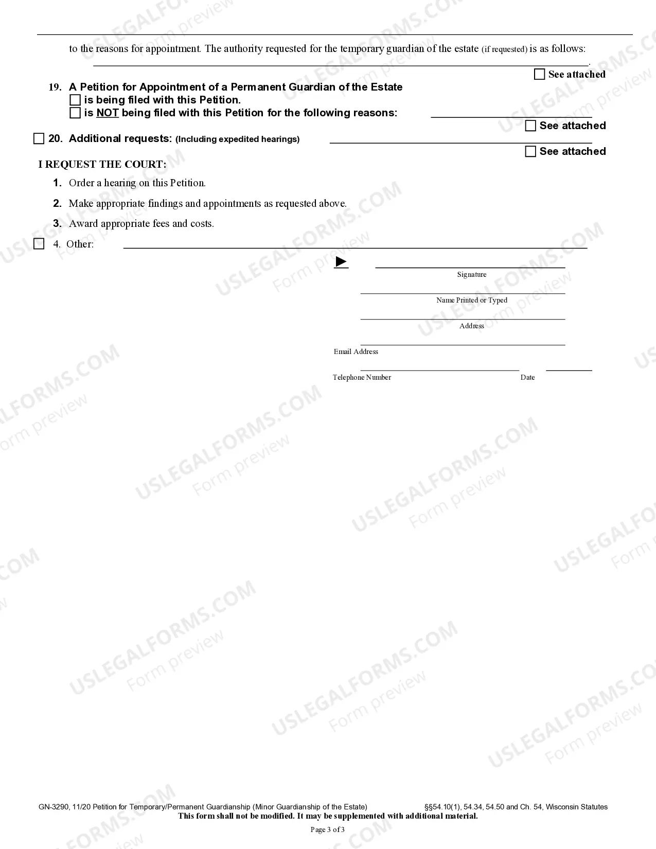 Preview Petition For Temporary Guardianship Permanent Guardianship Of Minor