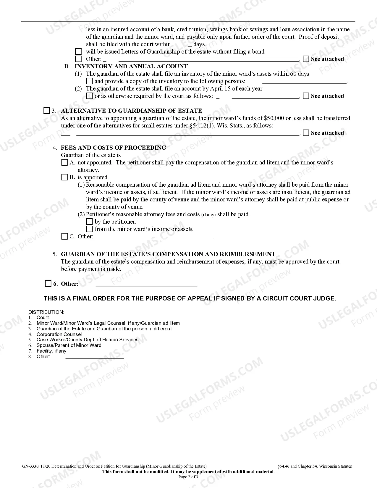 Preview Determination And Order O Petition For Guardianship Of Minor