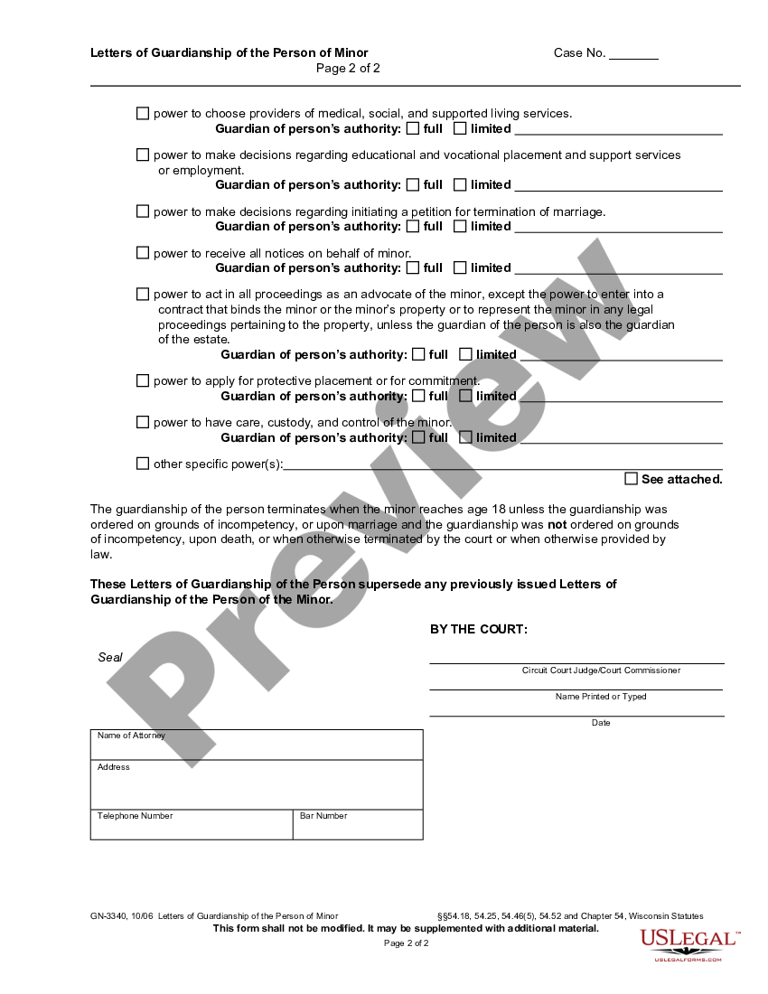 Letter Of Guardianship For Minor | US Legal Forms