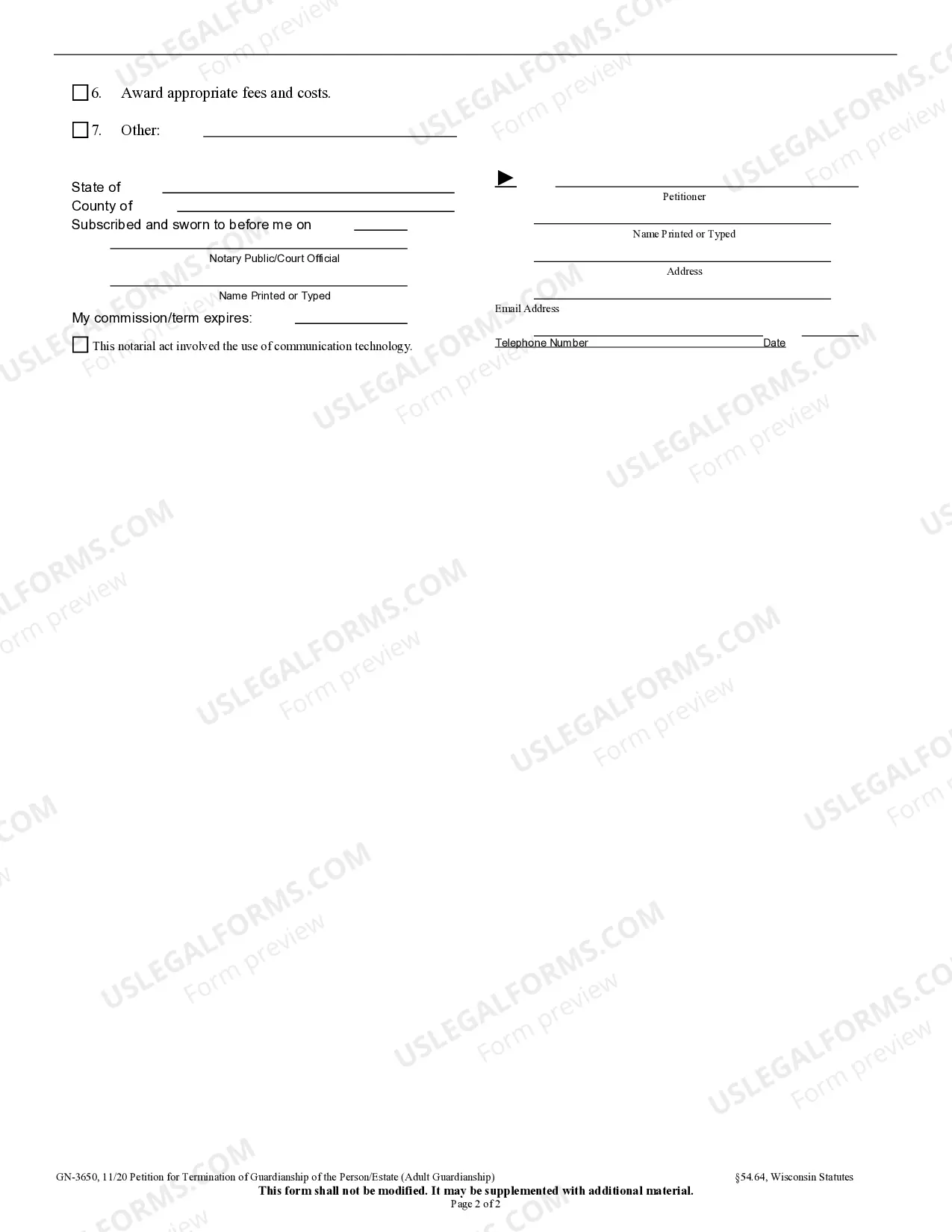 Preview Petition For Review And Modification Or Termination Of Guardianship