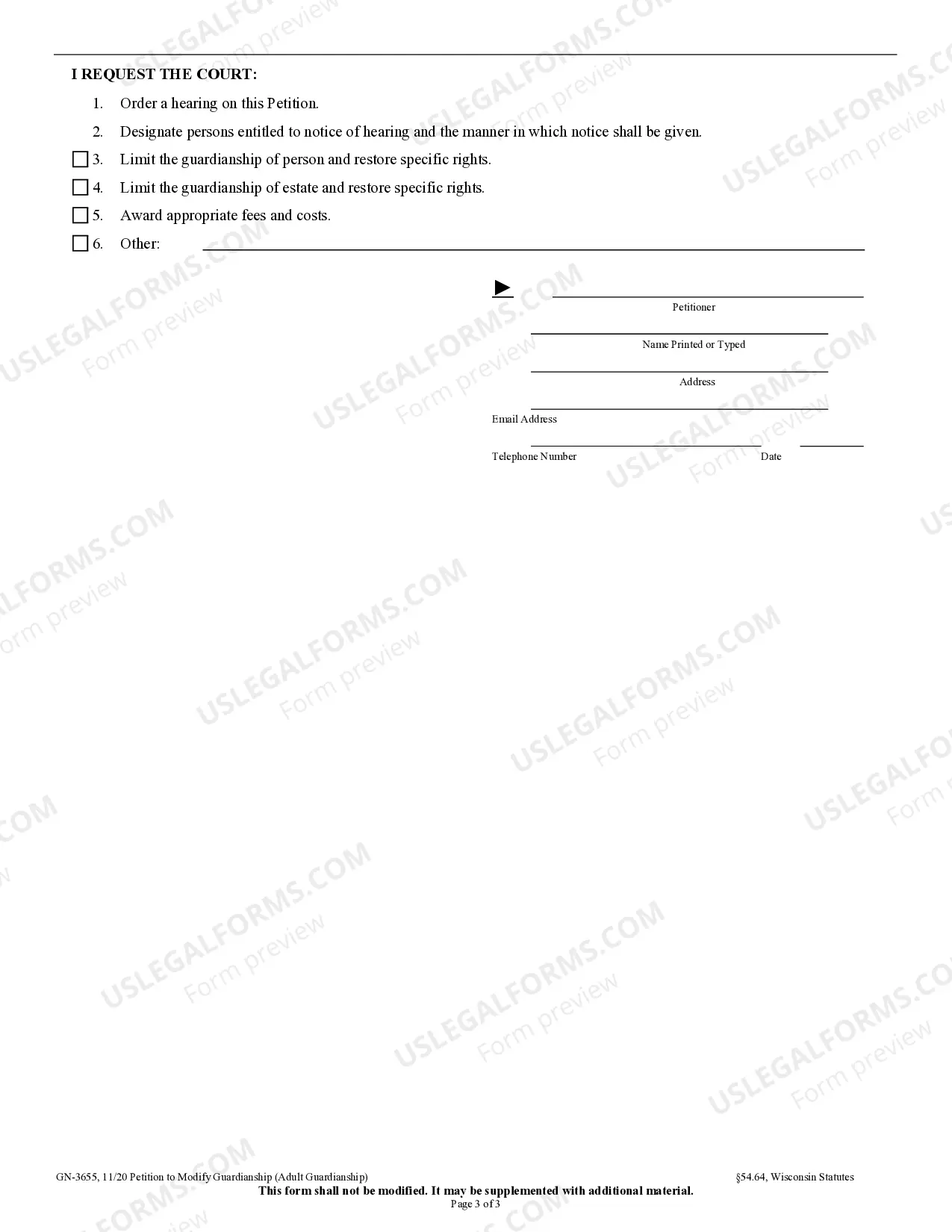 Preview Petition for Modification of Guardianship
