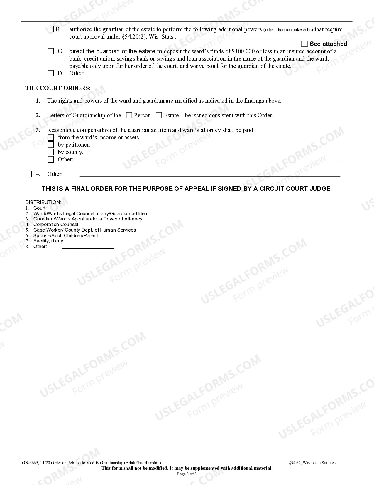 Preview Order Modifying Guardianship