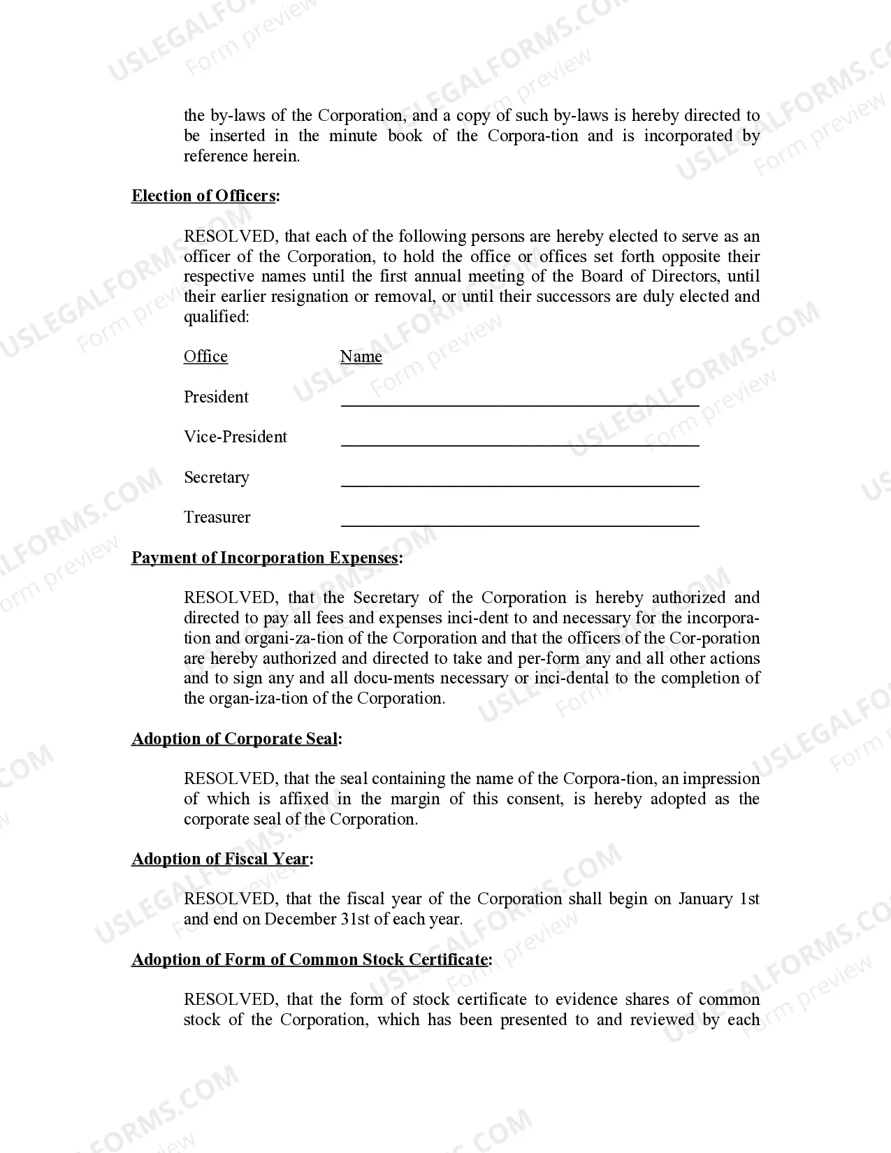 Preview Minutes for Organizational Meeting