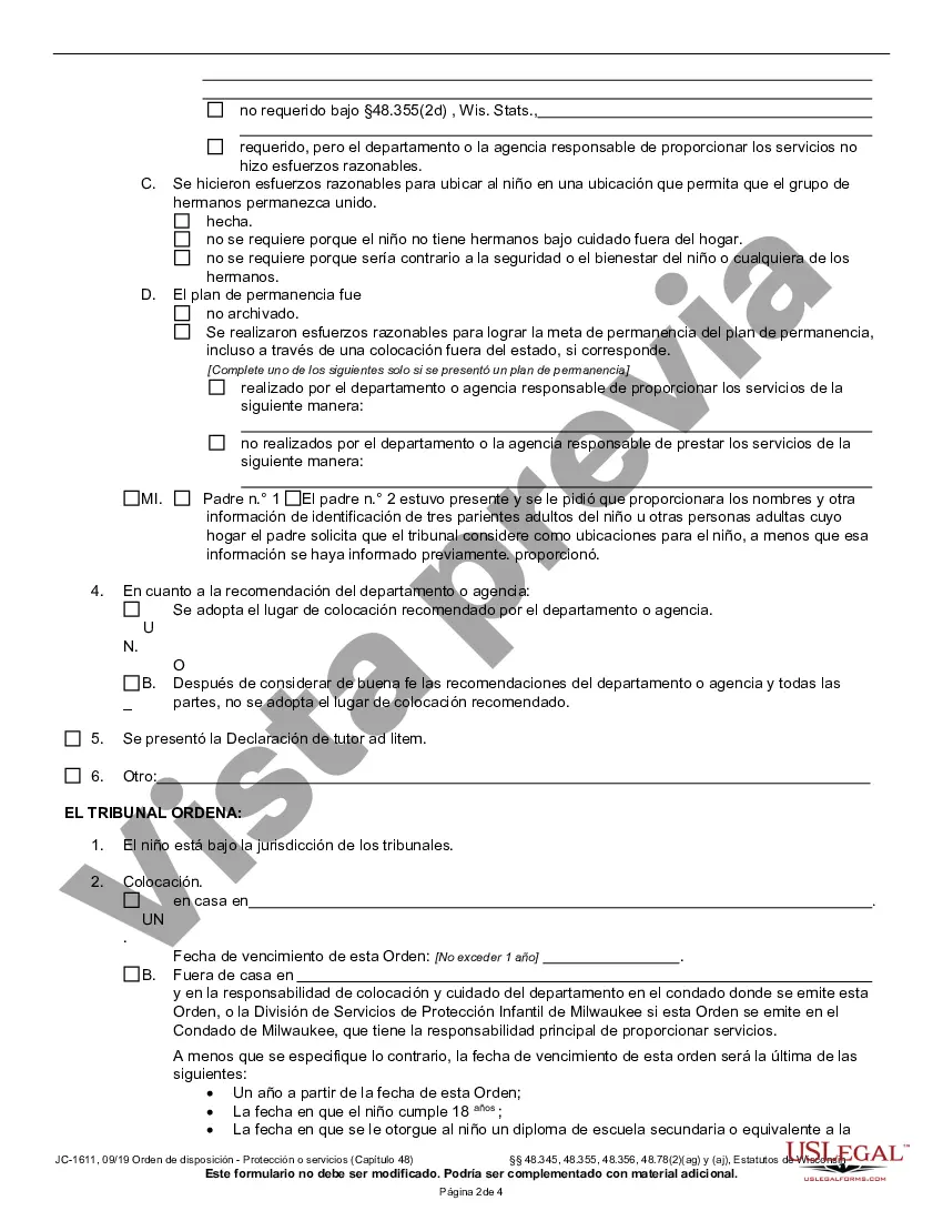 Preview Orden de disposición - Protección o servicios Cap. 48