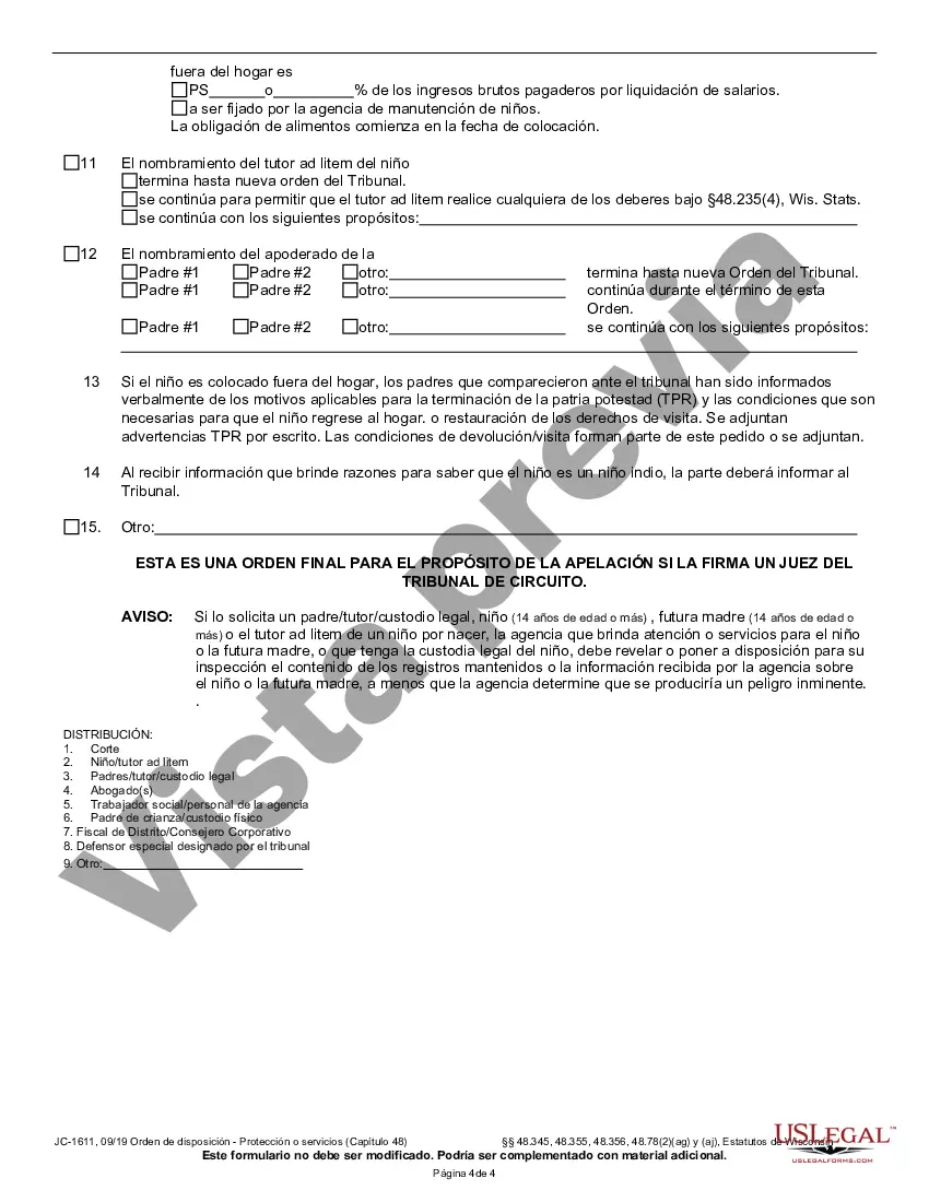 Preview Orden de disposición - Protección o servicios Cap. 48