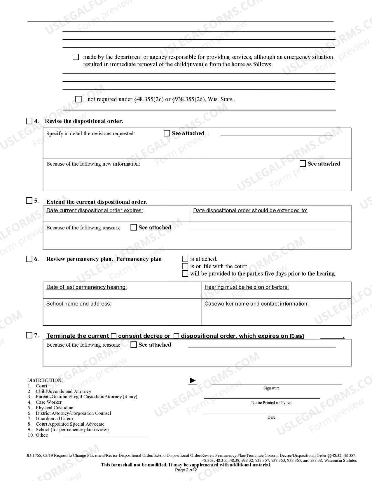 Preview Petition to Change Placement - Revise Dispositional Order - Extend Dispositional Order