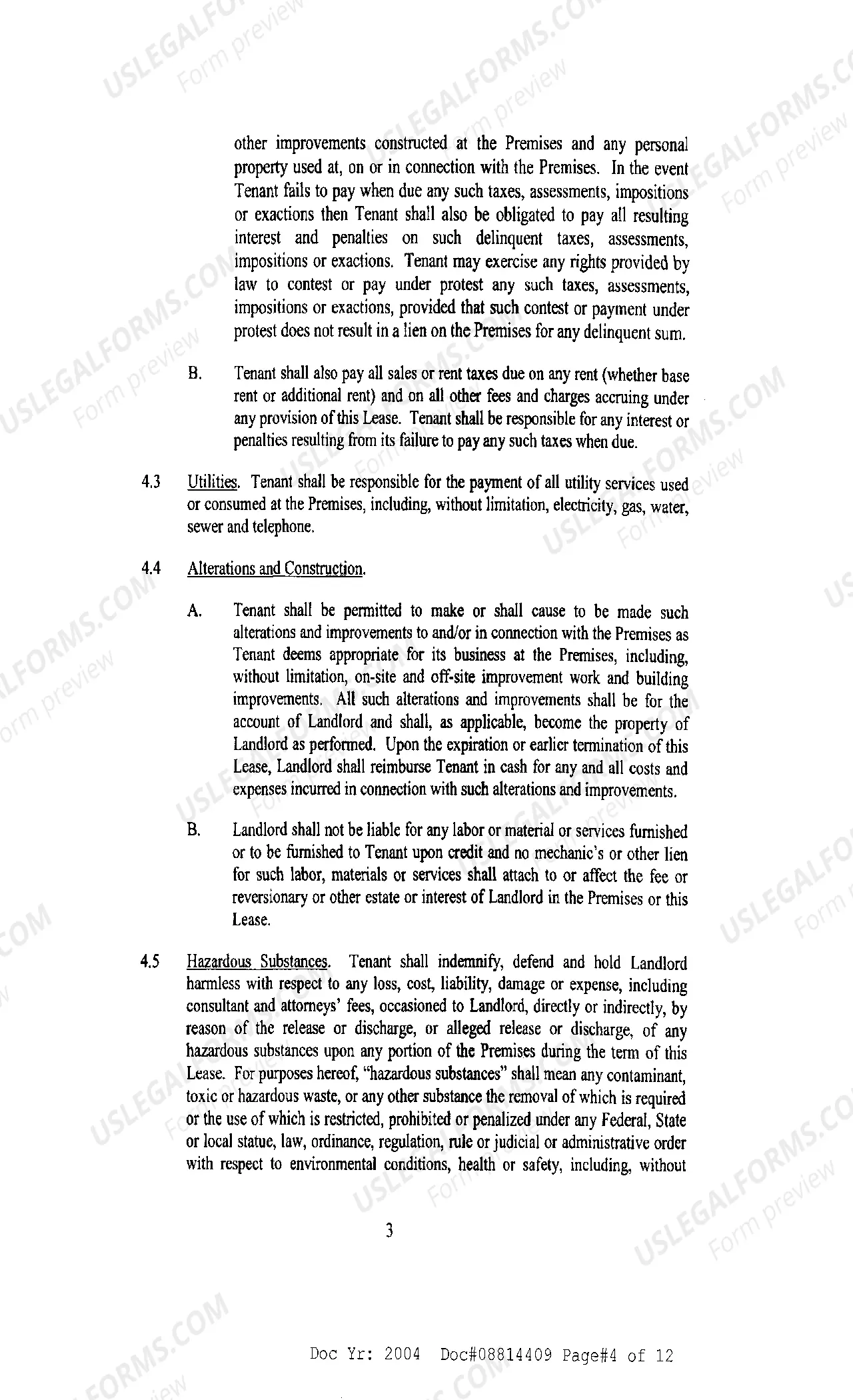 Preview Lease Agreement regarding Large Discount Store