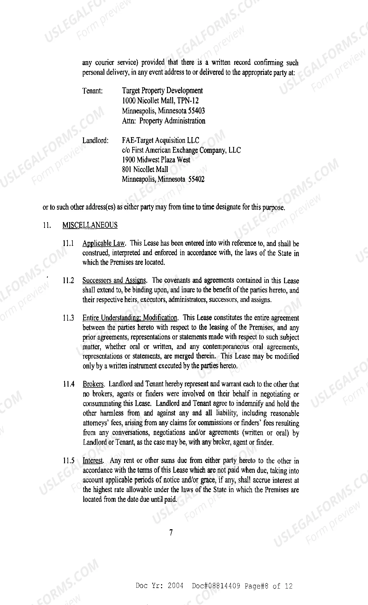 Preview Lease Agreement regarding Large Discount Store