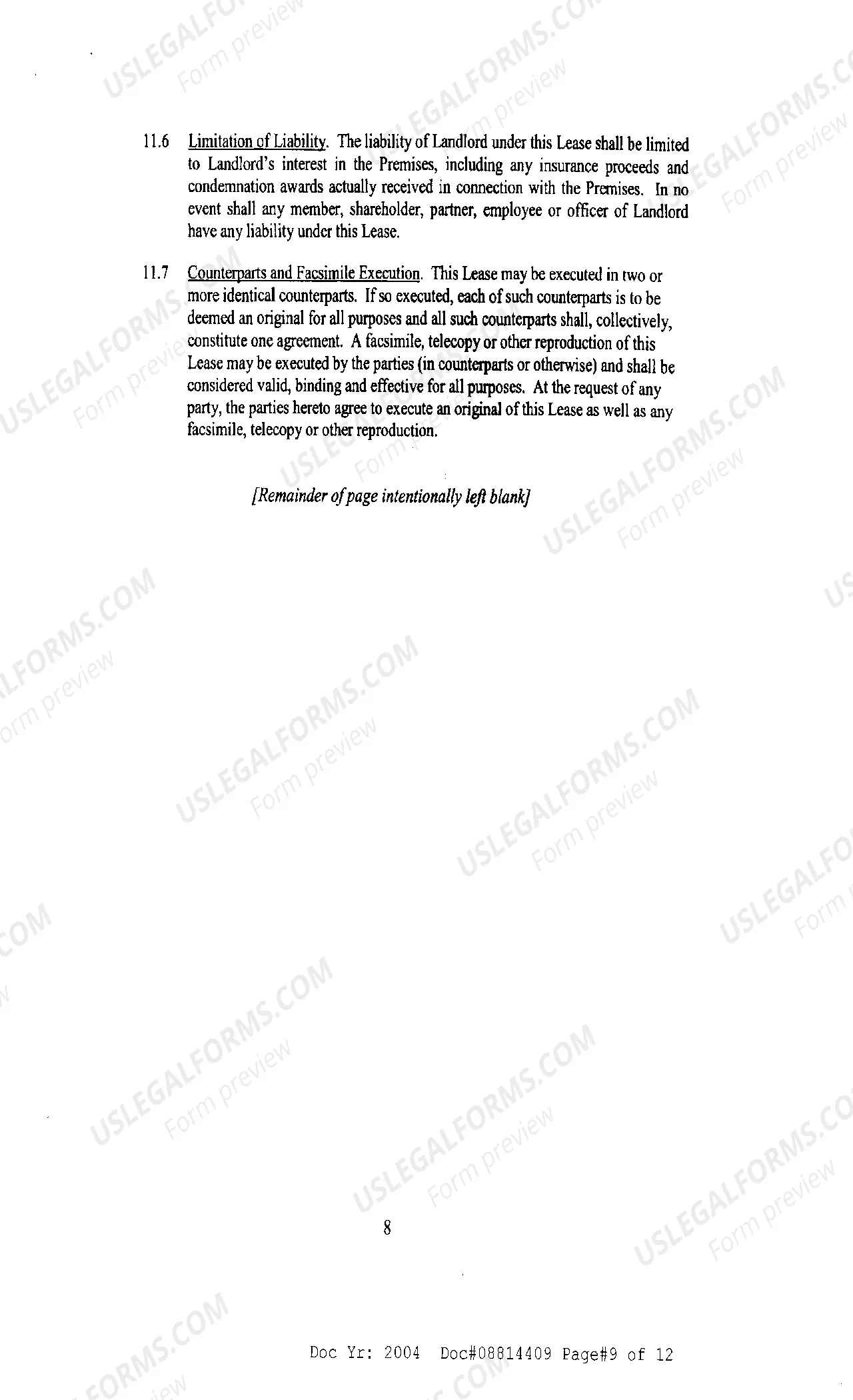 Preview Lease Agreement regarding Large Discount Store