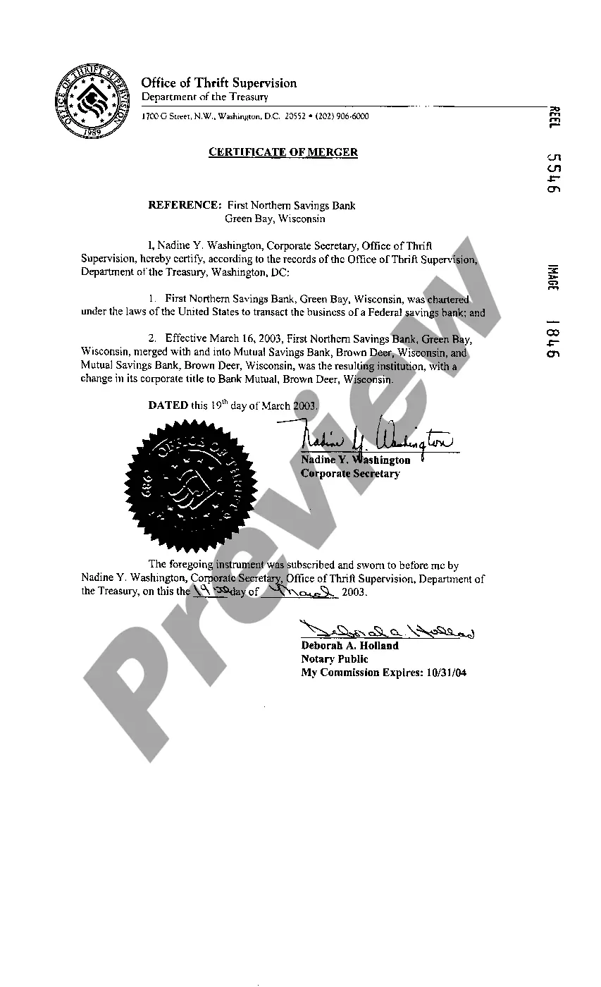 Preview Certificate Of Merger