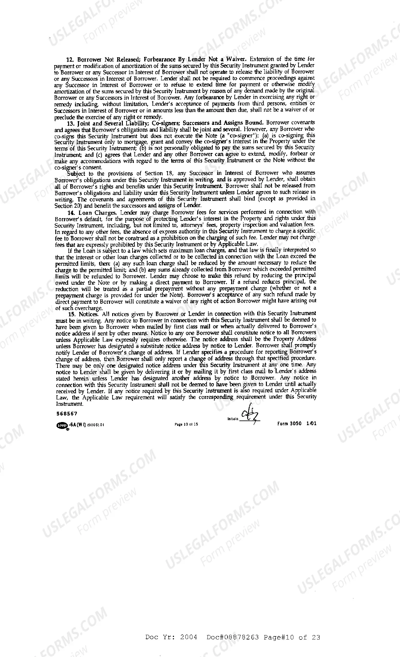 Preview Sample Mortgage