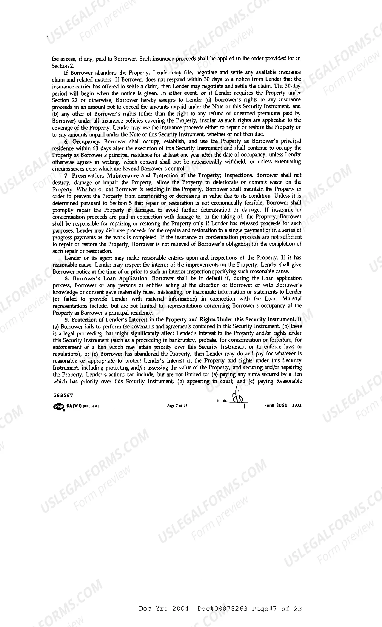 Preview Sample Mortgage