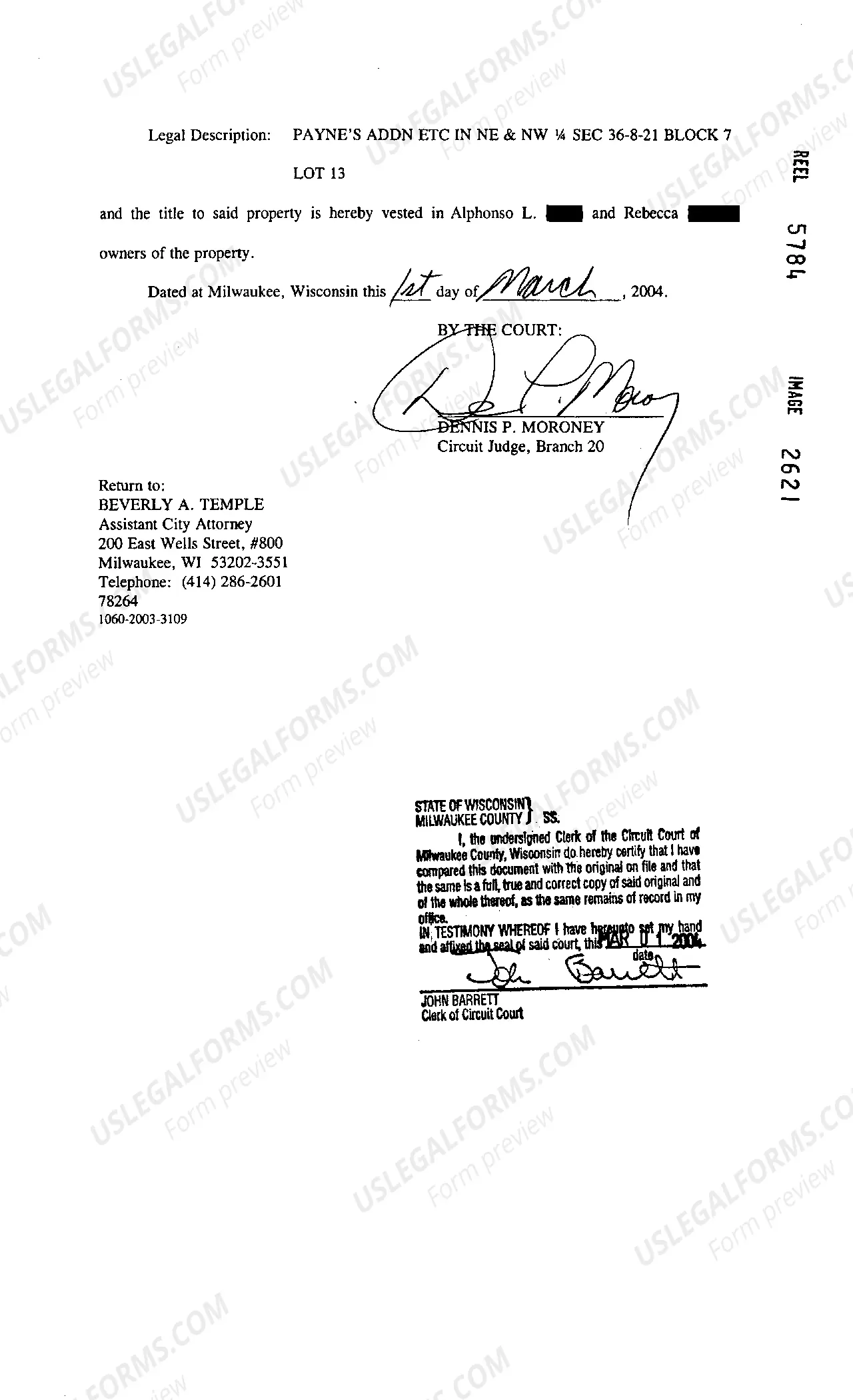 Preview Order Vacating Judgment