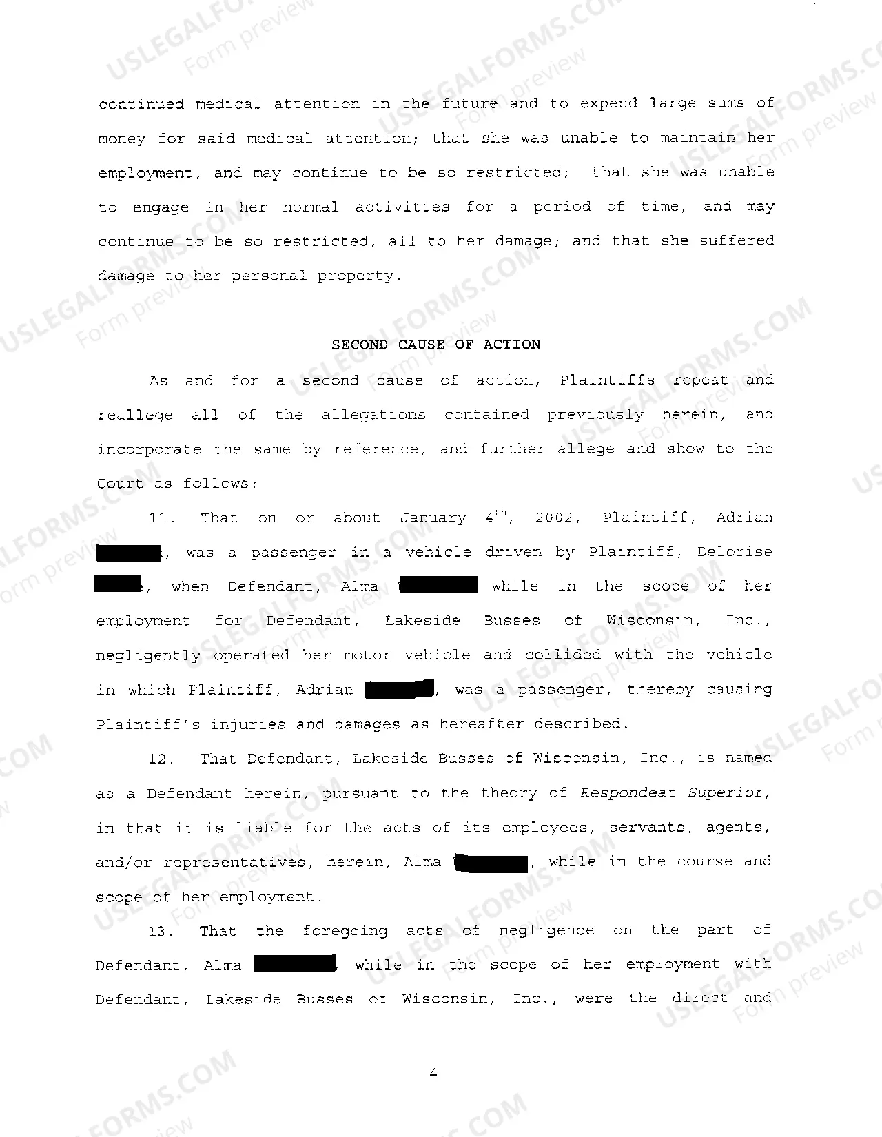 Preview A01 Civil Complaint regarding Two-Vehicle Collision