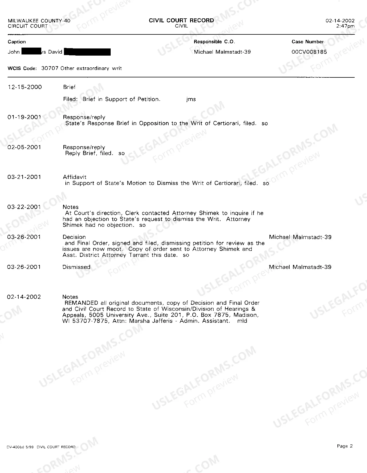 Preview A12 Civil Court Record