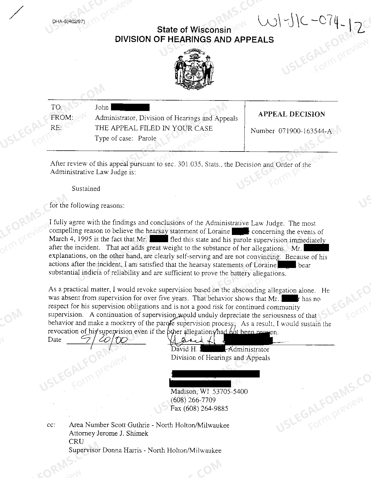 Wisconsin Appeal Decision US Legal Forms