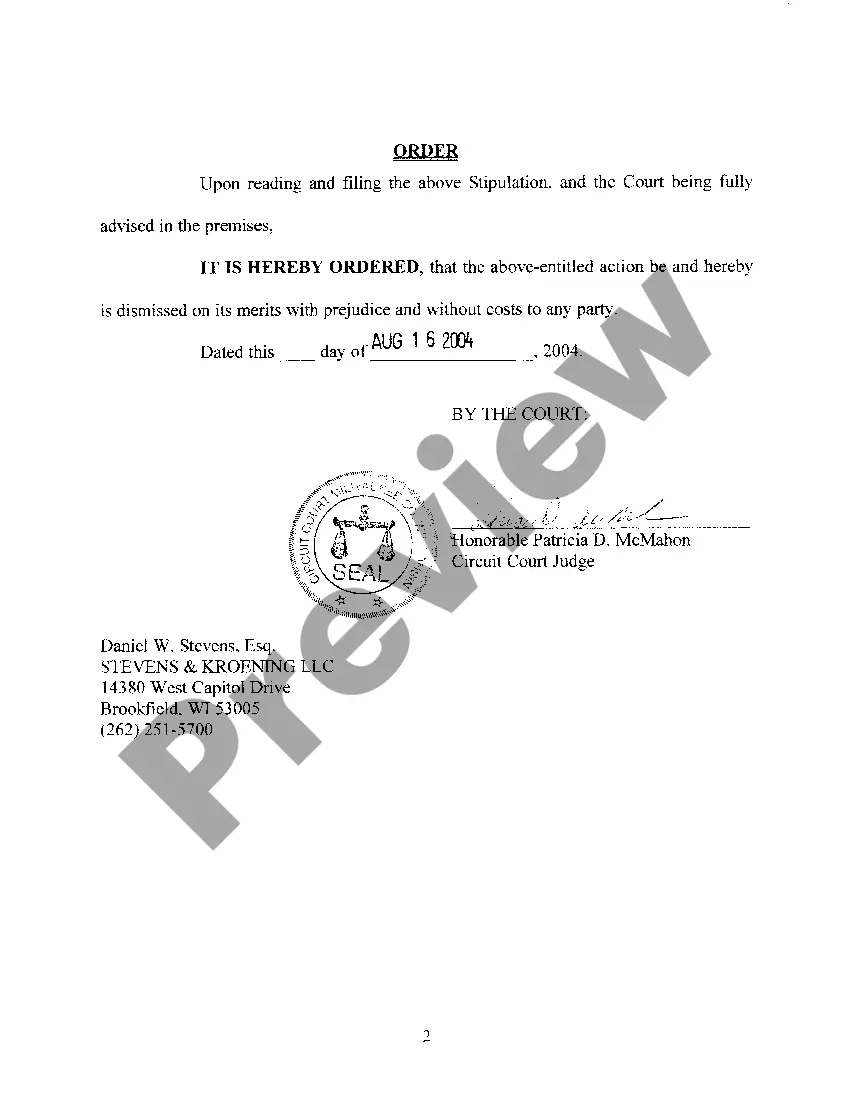 Get A06 Stipulation And Order For Dismissal Preview A06 Stipulation And Order For Dismissal