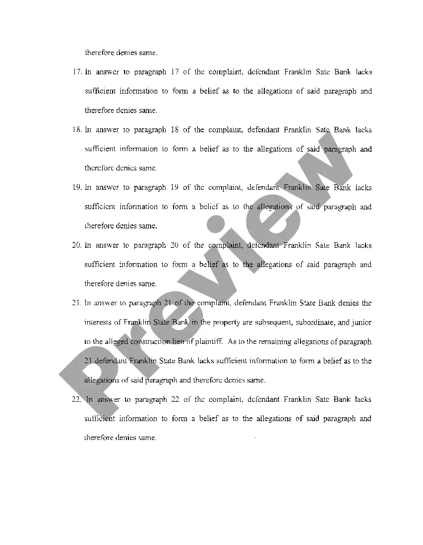 Preview A06 Answer And Affirmative Defenses Of Defendant