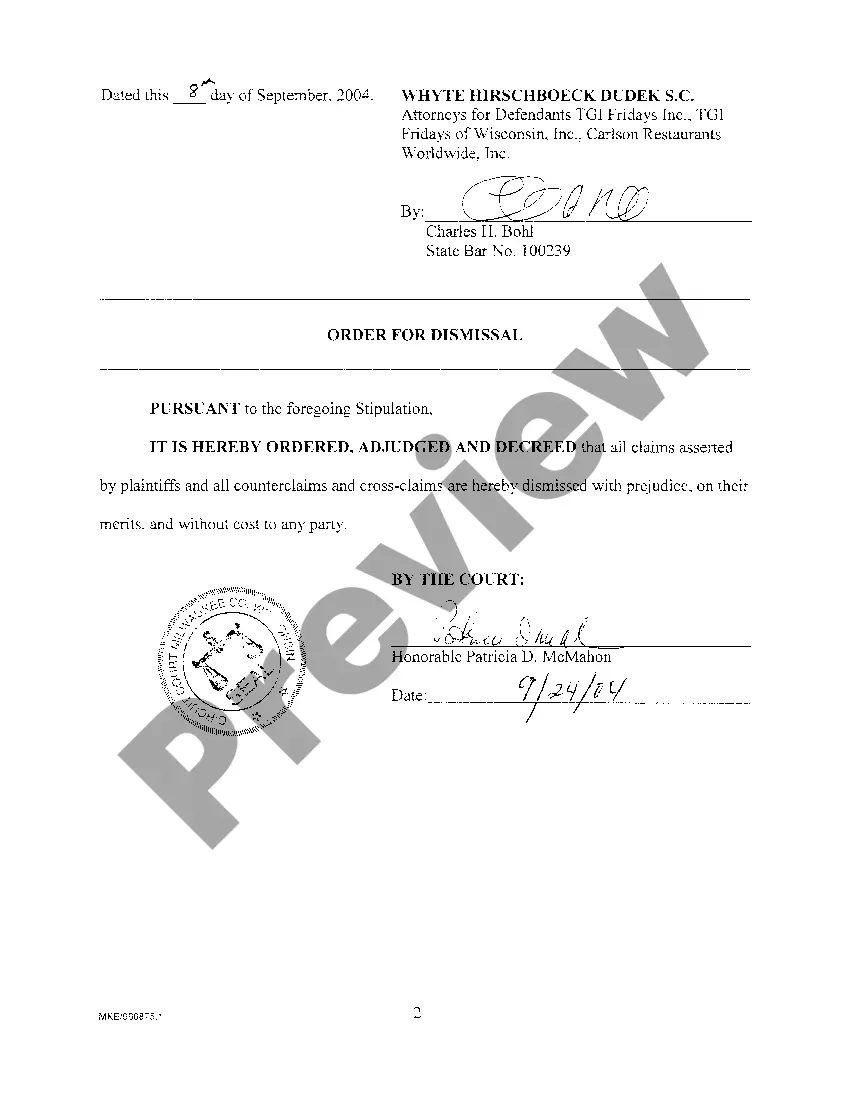 Preview A02 Stipulation To Dismiss All Defendant