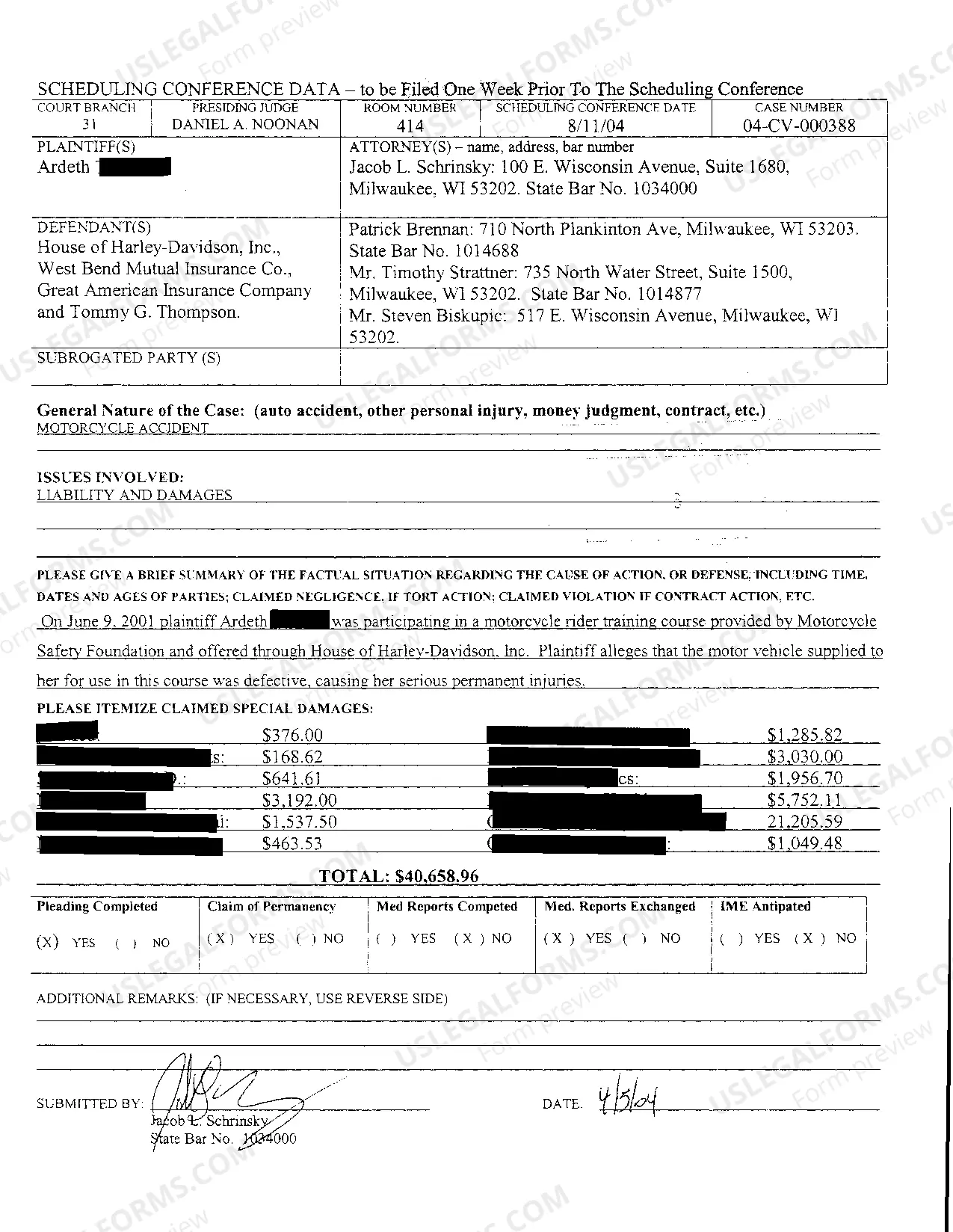 Preview A08 Exhibit B Letter regarding Insurance acceptance of Liability