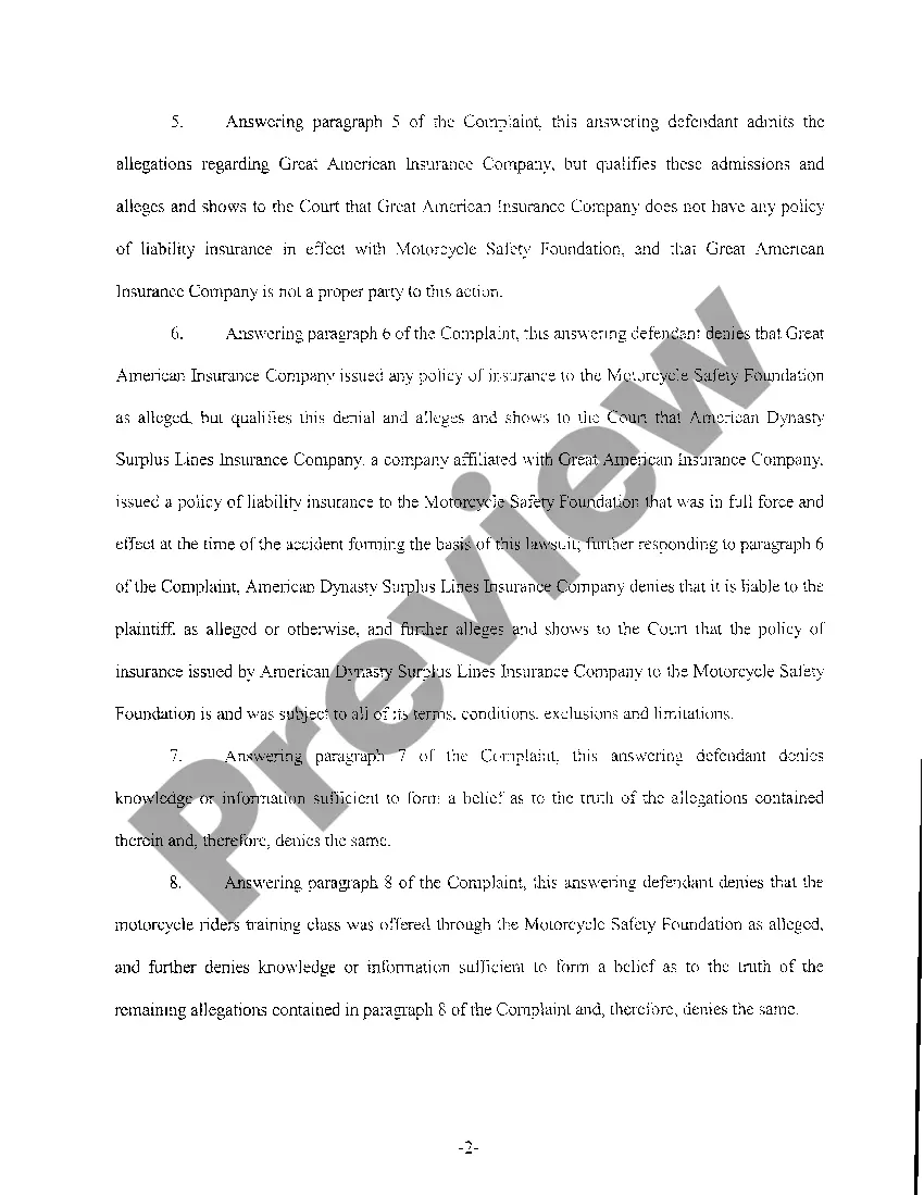 Get A05 Answer And Affirmative Defenses Preview A05 Answer And Affirmative Defenses