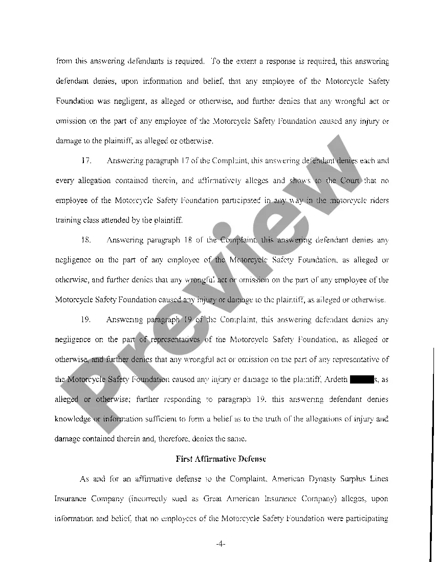 Get A05 Answer And Affirmative Defenses Preview A05 Answer And Affirmative Defenses