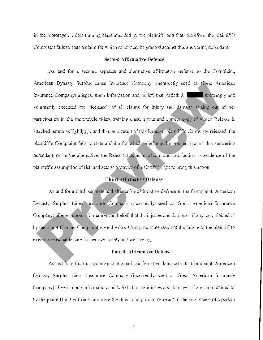 Get A05 Answer And Affirmative Defenses Preview A05 Answer And Affirmative Defenses