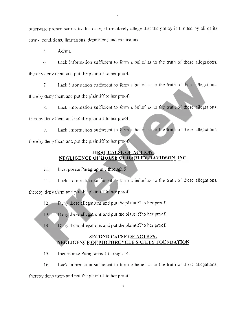 Preview A03 Answer, Crossclaim and Affirmative Defenses