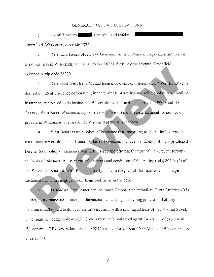 Preview A02 Complaint regarding injuries during motorcycle riders training class