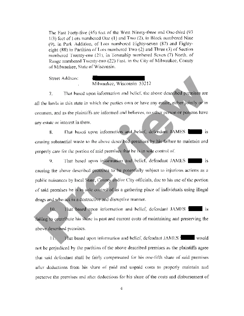 Preview A01 Complaint Requesting Partition of Real Property