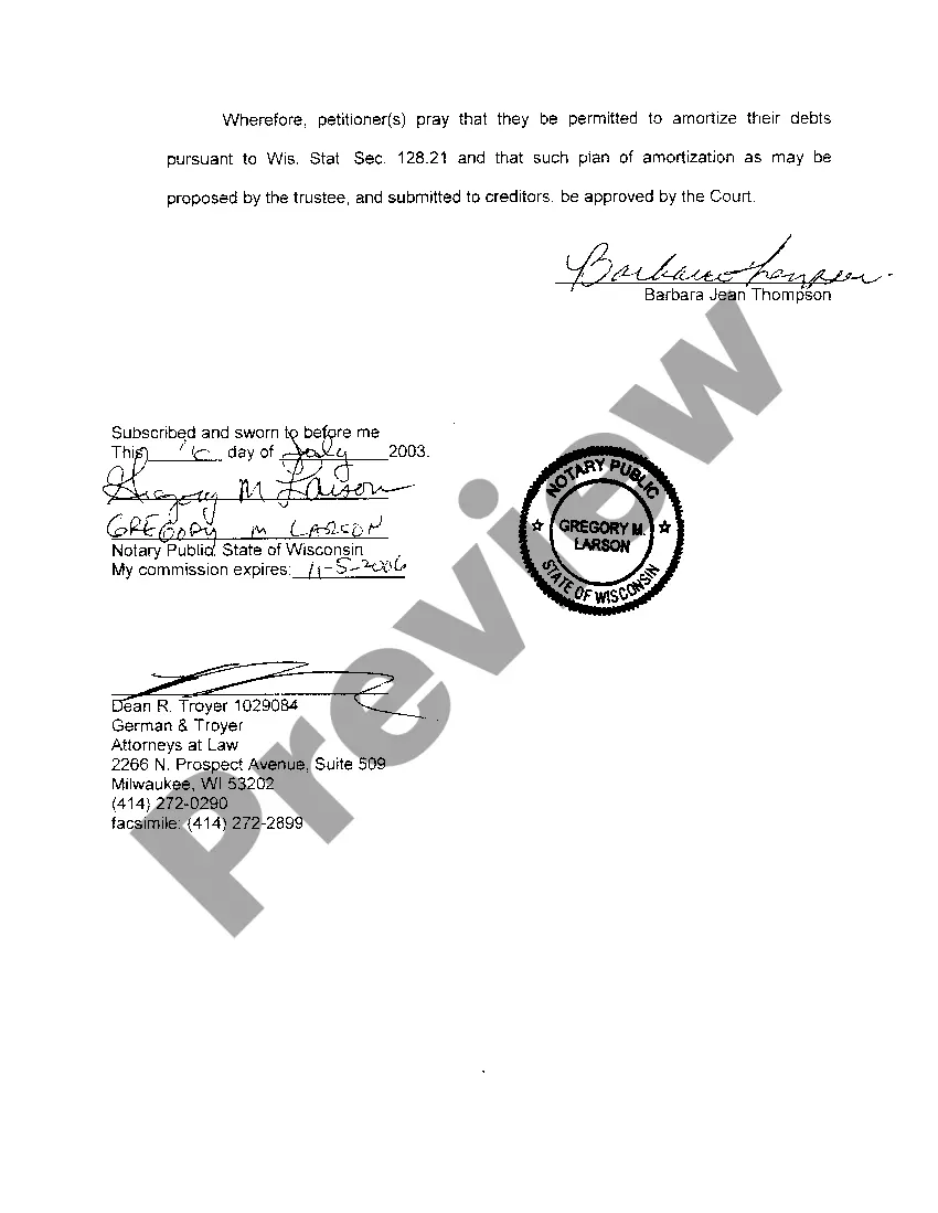 Preview A01 Petition To Amortize Indebtedness Due to Inability to Pay