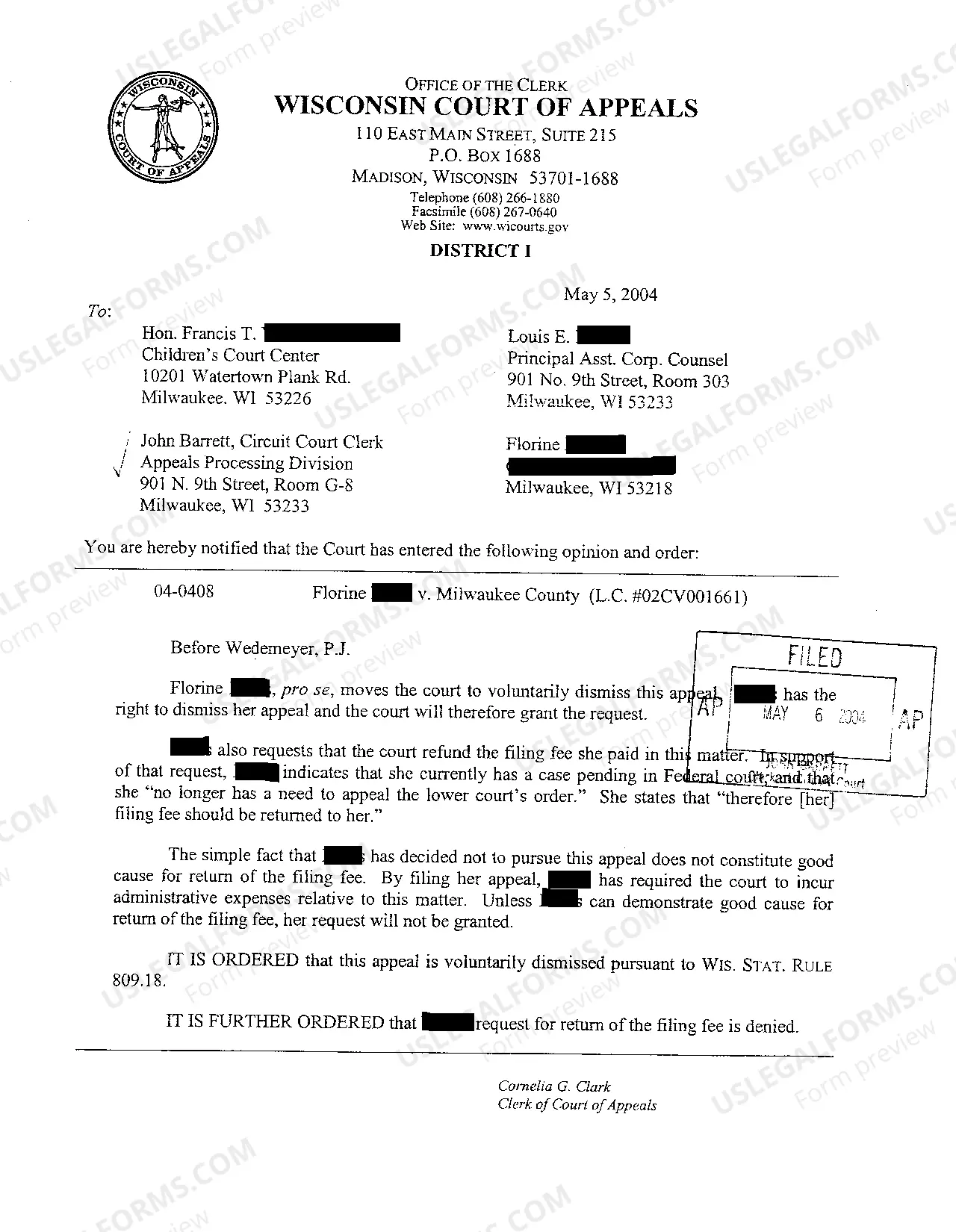 Preview A13 Letters regarding Court Order and Opinion