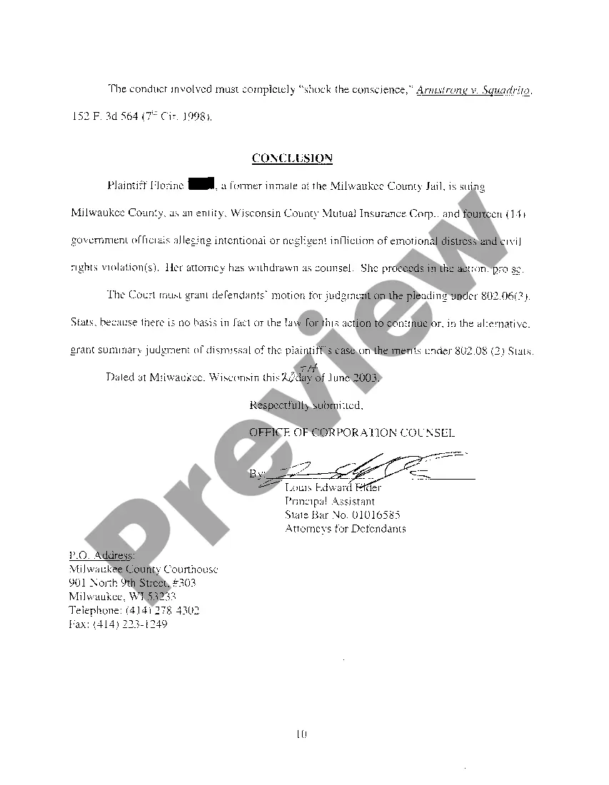 Preview A08 Defendants' Brief In Support Of Motion For Judgment On The Pleadings, And Brief in Support of Motion For Summary Judgment Of Dismissal