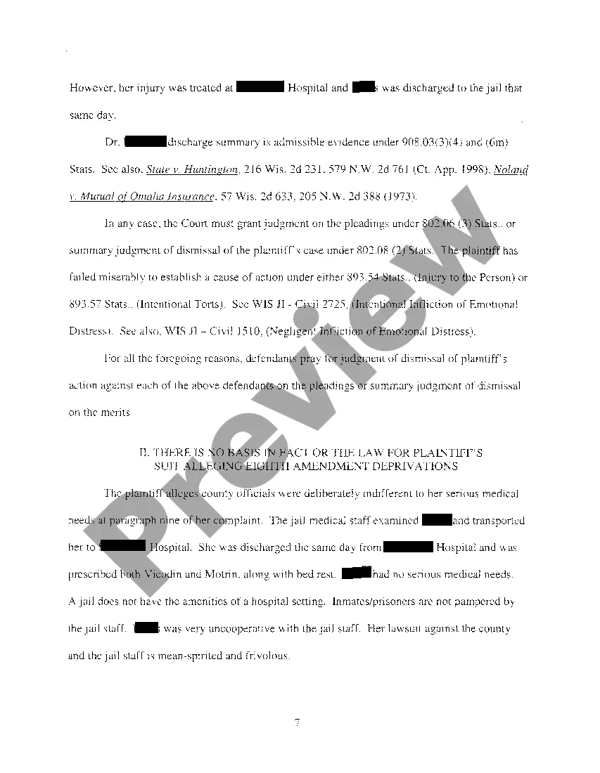 Preview A08 Defendants' Brief In Support Of Motion For Judgment On The Pleadings, And Brief in Support of Motion For Summary Judgment Of Dismissal