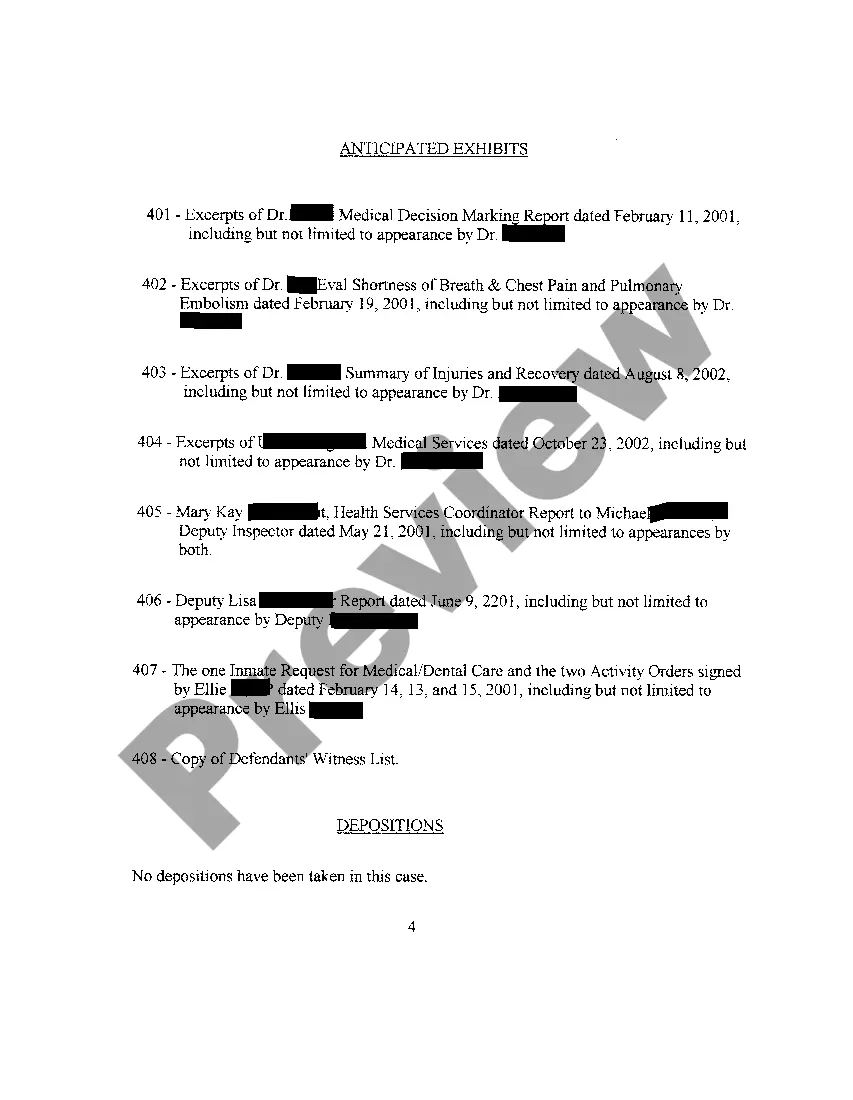 Preview A07 Plaintiff's Witness List