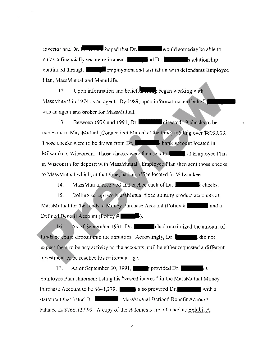 Preview A01 Complaint regarding Action by Investor Against Tobacco Companies for Fraud