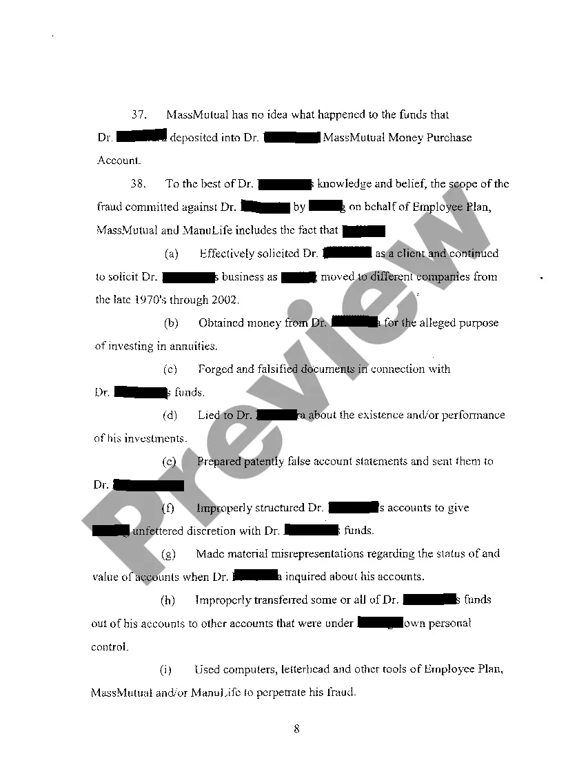 Preview A01 Complaint regarding Action by Investor Against Tobacco Companies for Fraud