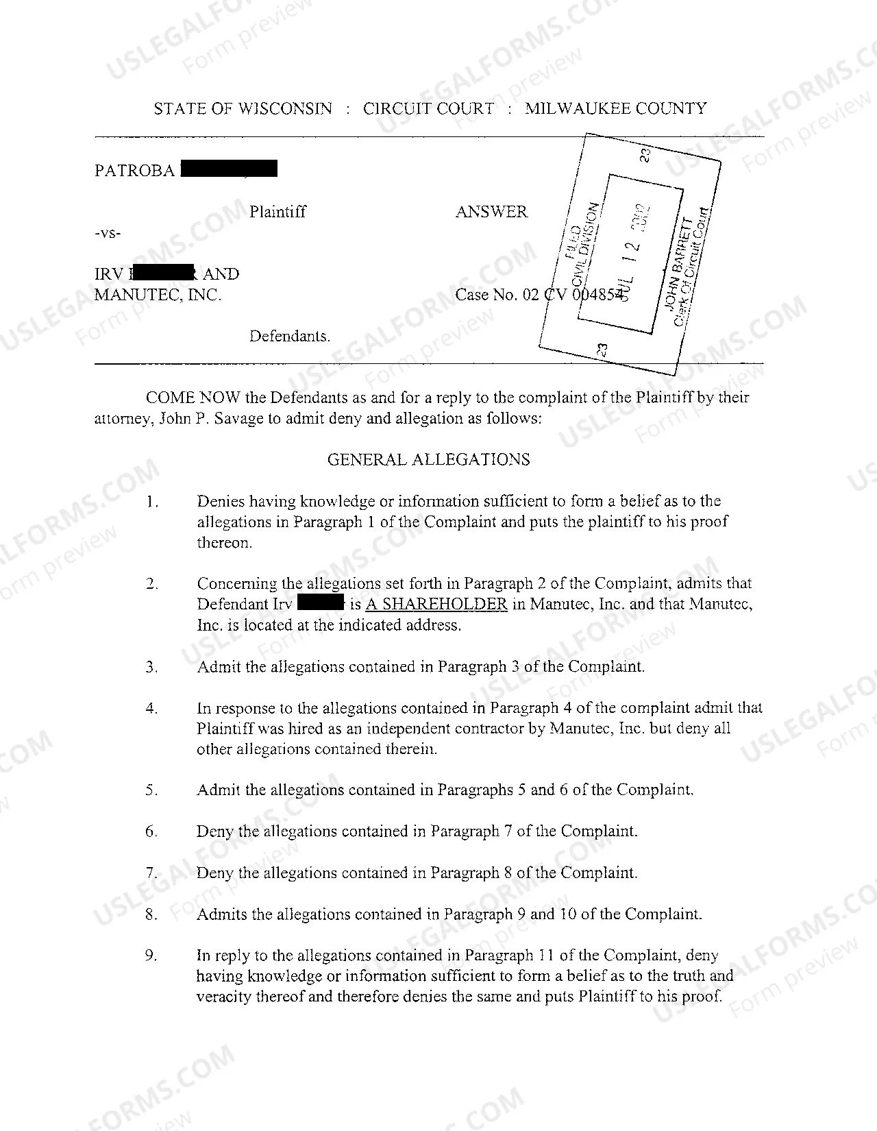 Preview Complaint for Damages after Former Employer Failed to Return Personal Computer