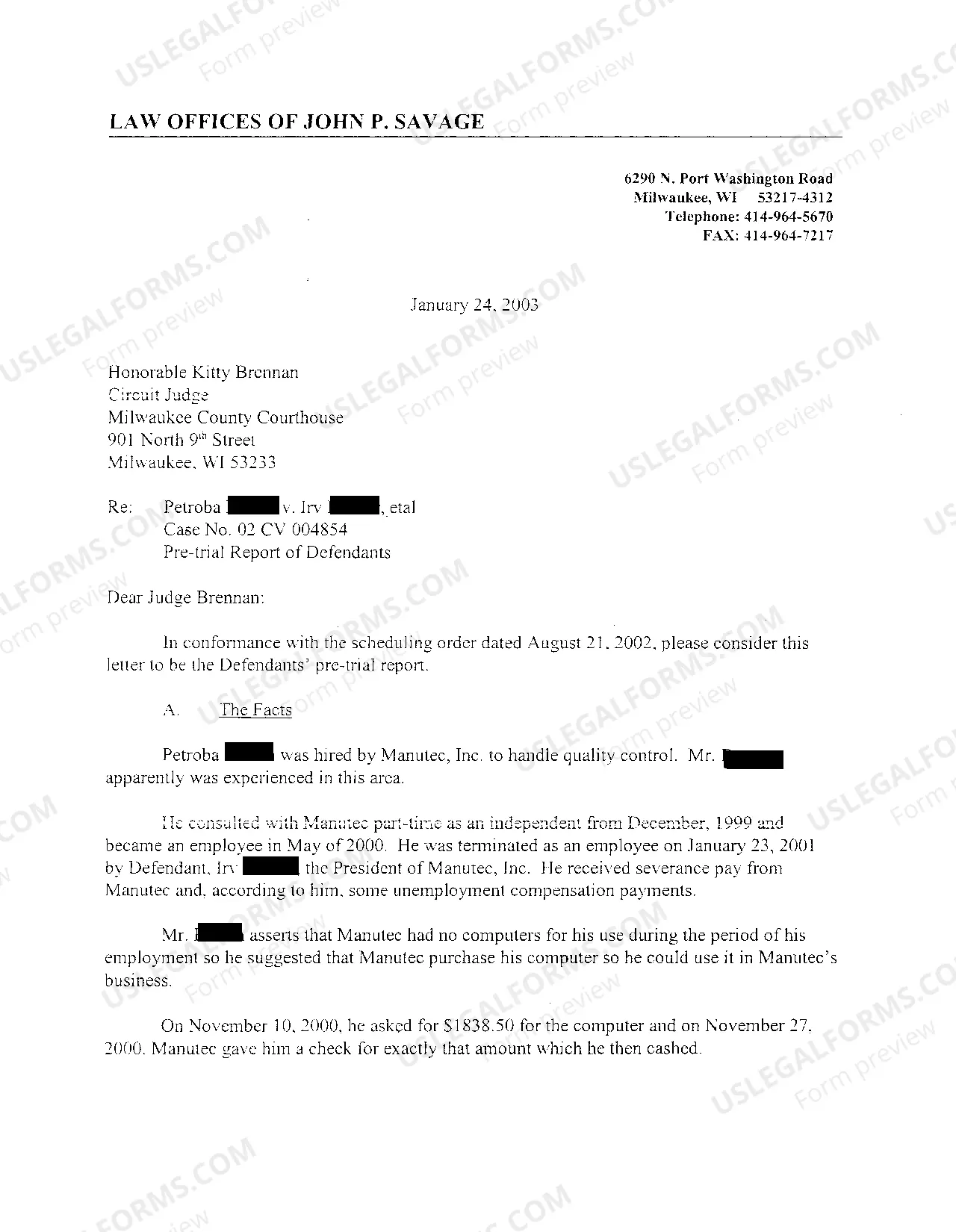 Preview Complaint for Damages after Former Employer Failed to Return Personal Computer