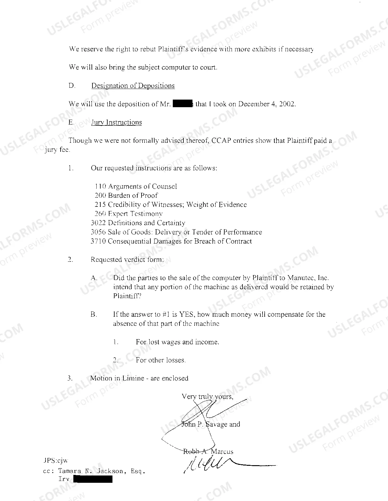 Preview Complaint for Damages after Former Employer Failed to Return Personal Computer