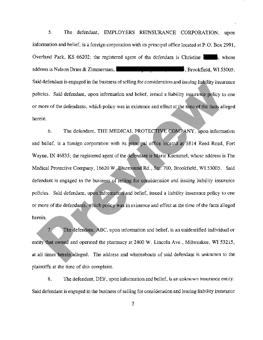 Preview A01 Complaint Against Pharmacy for Error in Filling Prescription