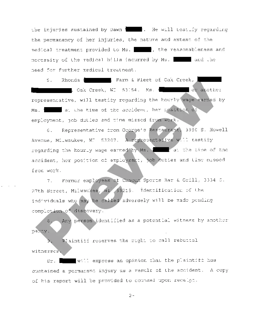 Get A04 Plaintiff's Witness List And Itemization Of Special Damages Preview A04 Plaintiff's Witness List And Itemization Of Special Damages