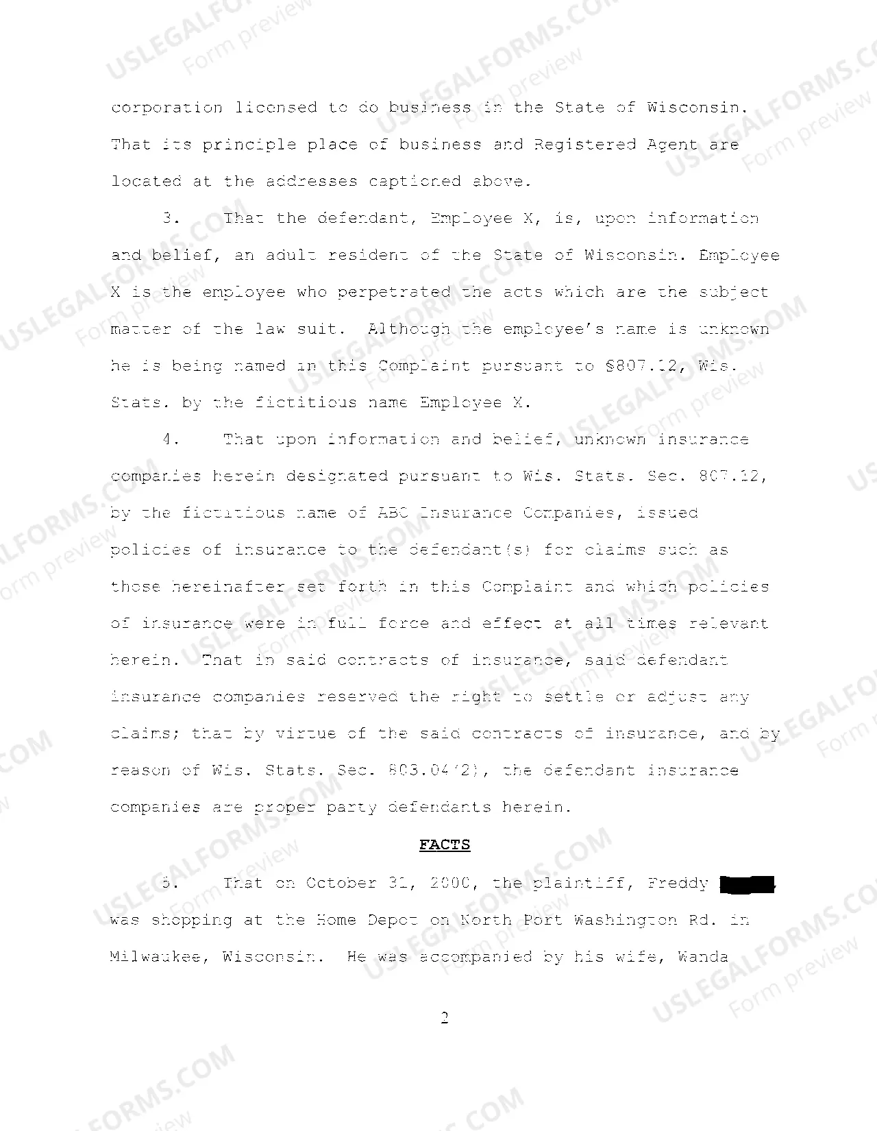 Preview A01 Complaint regarding Intentional Tort claim for False Accusation of Shoplifting