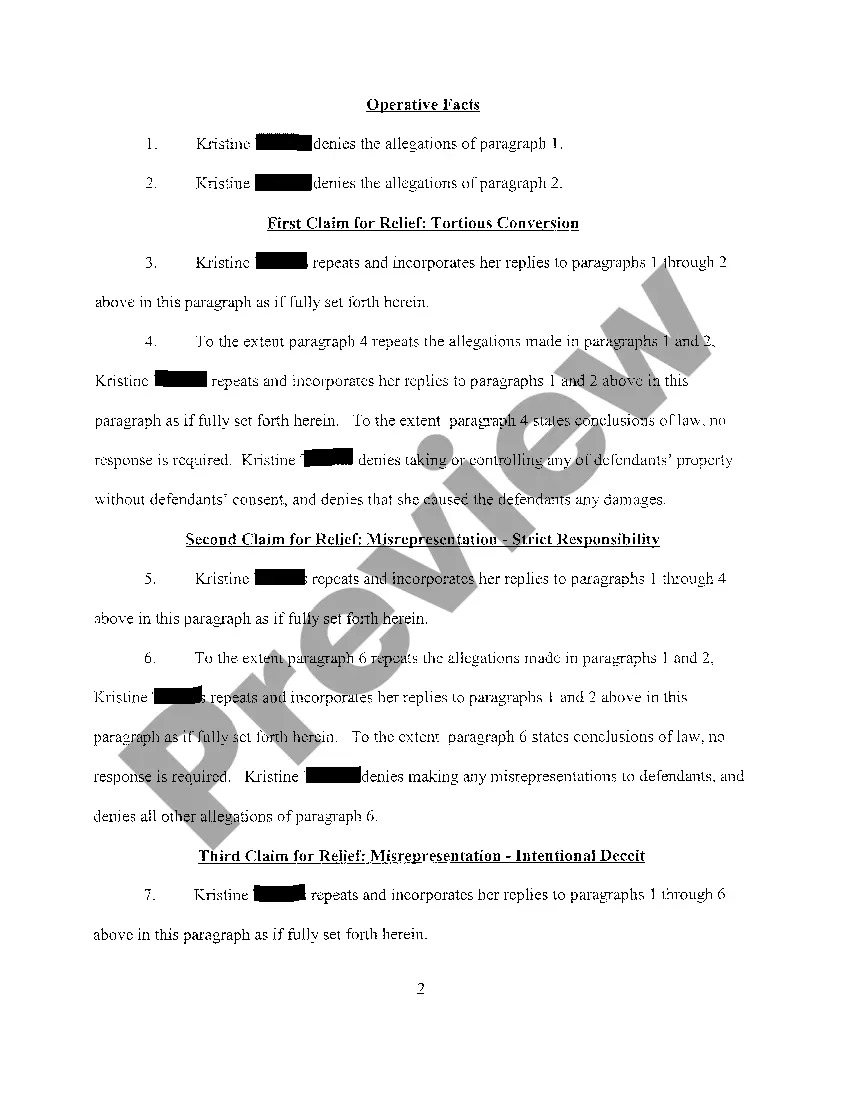 Get A05 Third-Party Defendant's Answer To Defendants' Third-Party Complaint Preview A05 Third-Party Defendant's Answer To Defendants' Third-Party Complaint